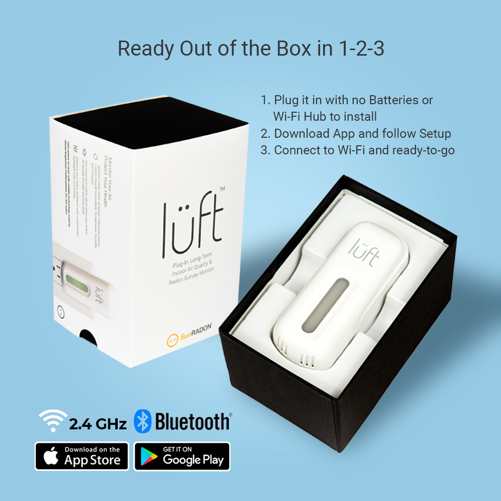 (5) lüft® Home Kit - Radon and Indoor Air Quality Monitors